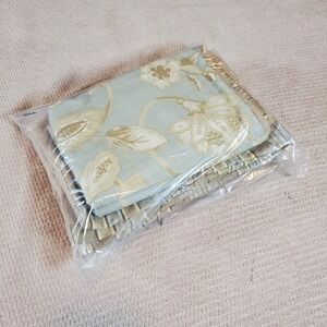 Linden Street Floral Striped Quilted Valance and standard sham Set‎ Sage Tan